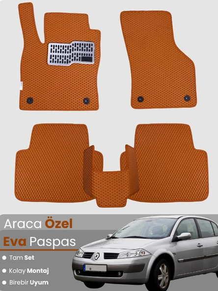 RENAULT MEGANE 2 SEDAN (2002-2008) Uyumlu EVA Paspas Tam Set–Oto Paspas,Araca Özel ürün görseli 1