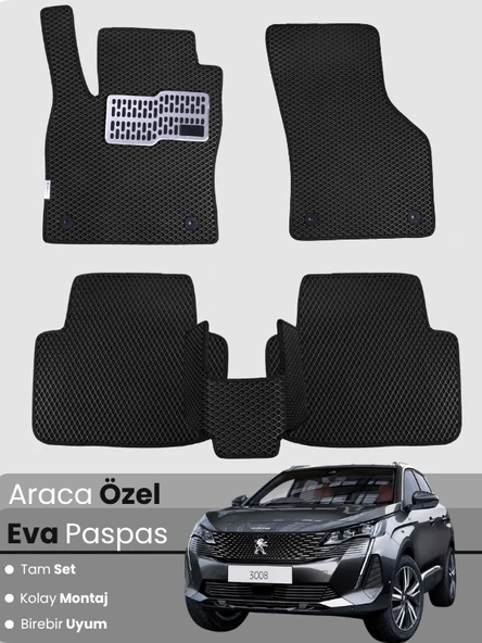 PEUGEOT 3008 (2020-2023) Uyumlu EVA Paspas Tam Set–Araca Özel,Oto Paspas ürün görseli 1