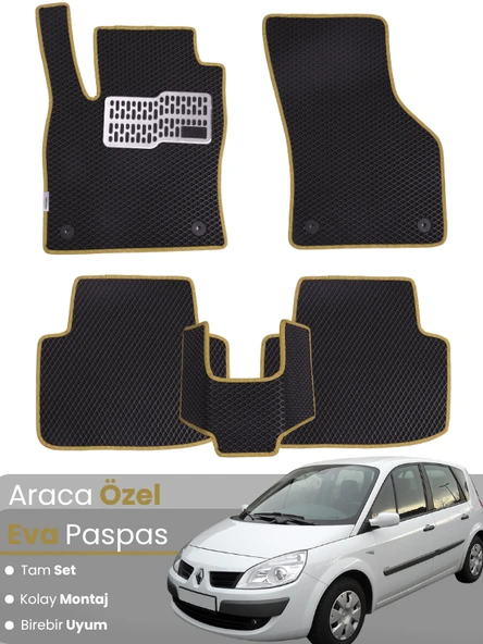 RENAULT SCENİC 2 (2002-2009) Uyumlu EVA Paspas Tam Set–Oto Paspas,Araca Özel,Kolay Montaj ürün görseli 1