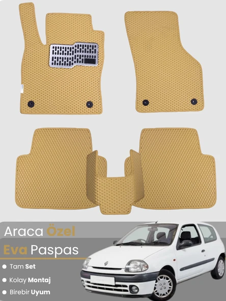 RENAULT CLİO 2 (1998-2004) Uyumlu EVA Paspas Tam Set–Araca Özel,Oto Paspas ürün görseli 1