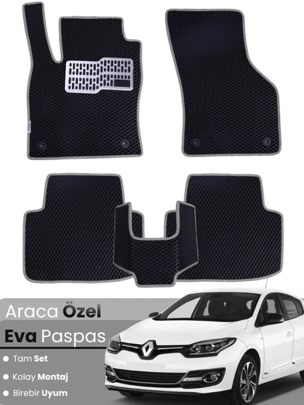 RENAULT MEGANE 3 HATCHBACK (2008-2016) Uyumlu EVA Paspas Tam Set–Oto Paspas,Araca Özel ürün görseli 1