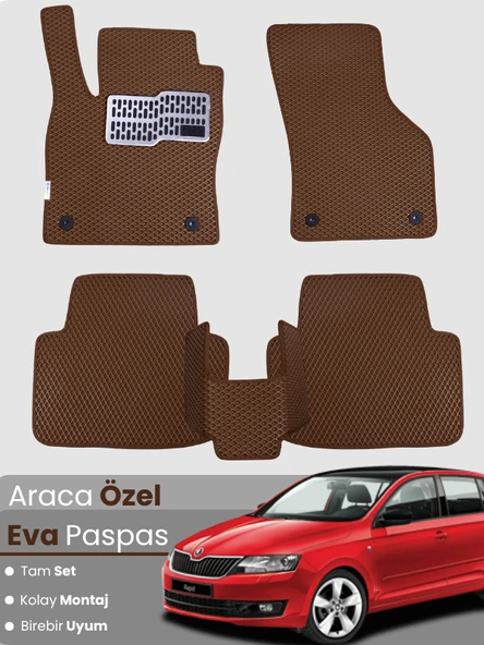 SKODA FABİA 3 (2014-2021) Uyumlu EVA Paspas Tam Set–Oto Paspas,Araca Özel,Kolay Montaj ürün görseli 1