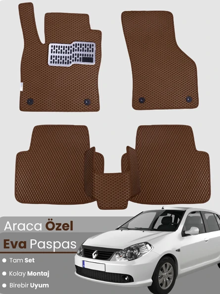 RENAULT SYMBOL 2 (2008-2012) Uyumlu EVA Paspas Tam Set–Oto Paspas,Araca Özel,Kolay Montaj ürün görseli 1