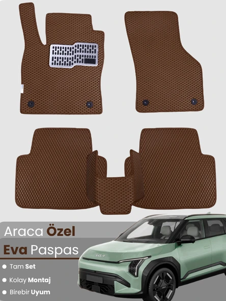 KİA EV3 (2024-2025) Uyumlu EVA Paspas Tam Set–Araca Özel,Kolay Montaj,Su Geçirmez ürün görseli 1