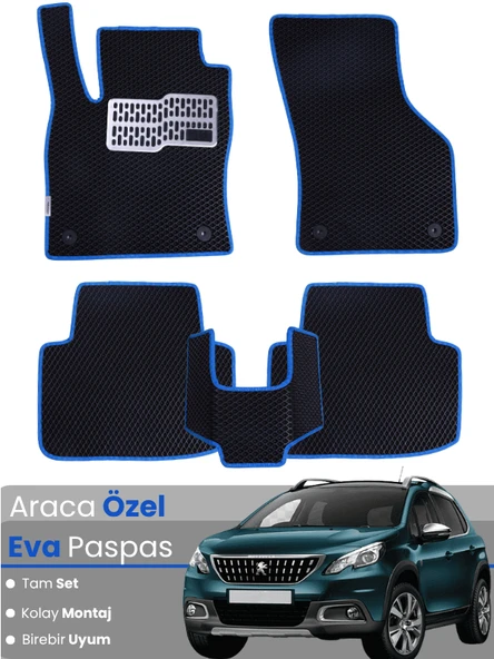 PEUGEOT 2008 (2013-2019) Uyumlu EVA Paspas Tam Set–Araca Özel,Oto Paspas,Kolay Montaj ürün görseli 1