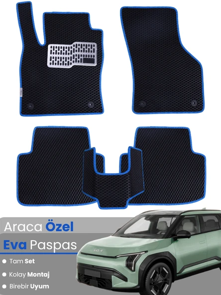 KİA EV3 (2024-2025) Uyumlu EVA Paspas Tam Set–Araca Özel,Kolay Montaj,Su Geçirmez ürün görseli 1