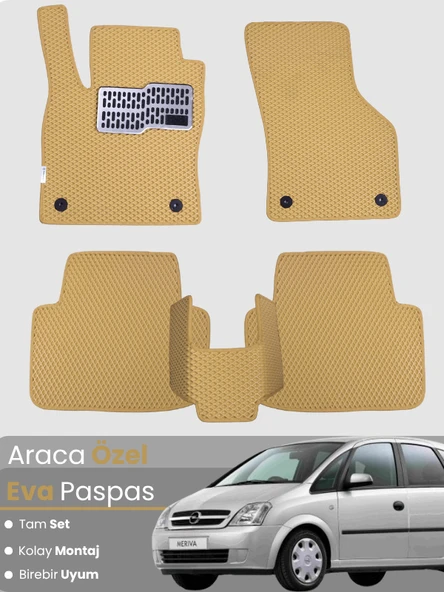 OPEL MERİVA A (2003-2010) Uyumlu EVA Paspas Tam Set–Araca Özel,Oto Paspas,Kolay Montaj ürün görseli 1