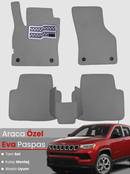 JEEP COMPASS (2017-2025) Uyumlu EVA Paspas Tam Set–Araca Özel,Kolay Montaj,Su Geçirmez ürün görseli 1