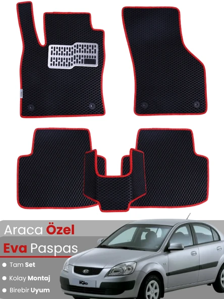 KİA RİO SEDAN (2005-2011) Uyumlu EVA Paspas Tam Set–Araca Özel,Kolay Montaj,Su Geçirmez ürün görseli 1