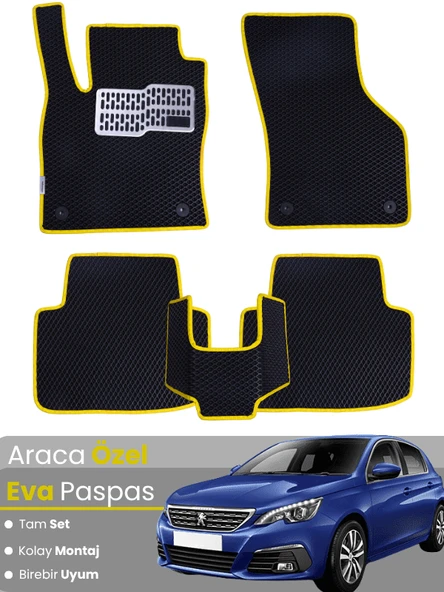 PEUGEOT 308 (2013-2022) Uyumlu EVA Paspas Tam Set–Araca Özel,Oto Paspas,Kolay Montaj ürün görseli 1