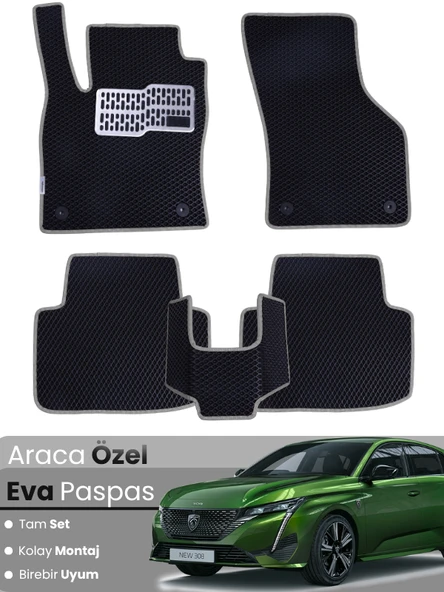 PEUGEOT 308 (2022-2025) Uyumlu EVA Paspas Tam Set–Araca Özel,Kolay Montaj,Su Geçirmez ürün görseli 1