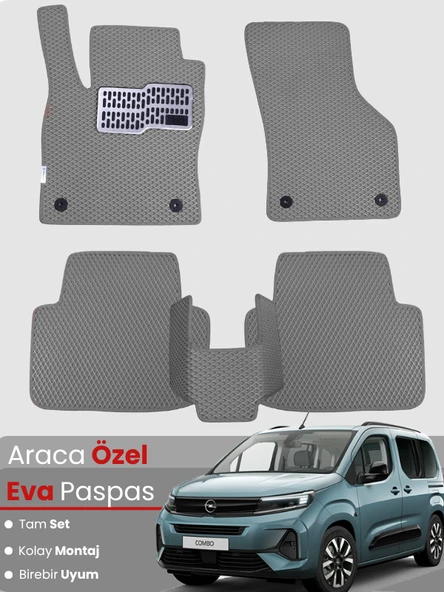 OPEL COMBO (2018-2025) Uyumlu EVA Paspas Tam Set–Araca Özel,Kolay Montaj,Oto Paspas ürün görseli 1