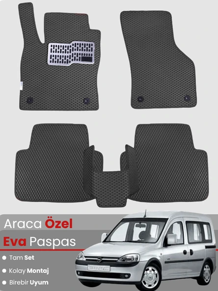 OPEL COMBO (2001-2011) Uyumlu EVA Paspas Tam Set–Araca Özel,Kolay Montaj,Oto Paspas ürün görseli 1