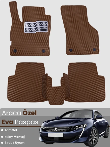 PEUGEOT 508 (2011-2019) Uyumlu EVA Paspas Tam Set–Araca Özel,Oto Paspas,Kolay Montaj ürün görseli 1