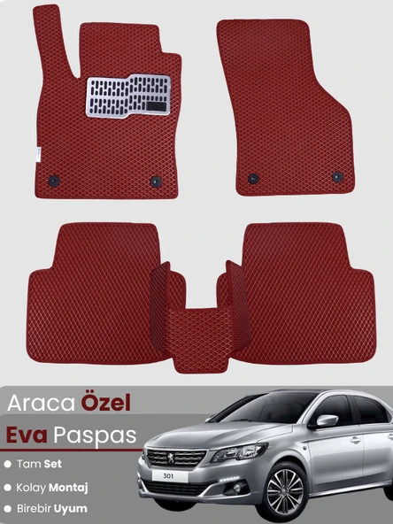 PEUGEOT 301 (2012-2025) Uyumlu EVA Paspas Tam Set–Araca Özel,Oto Paspas,Kolay Montaj ürün görseli 1