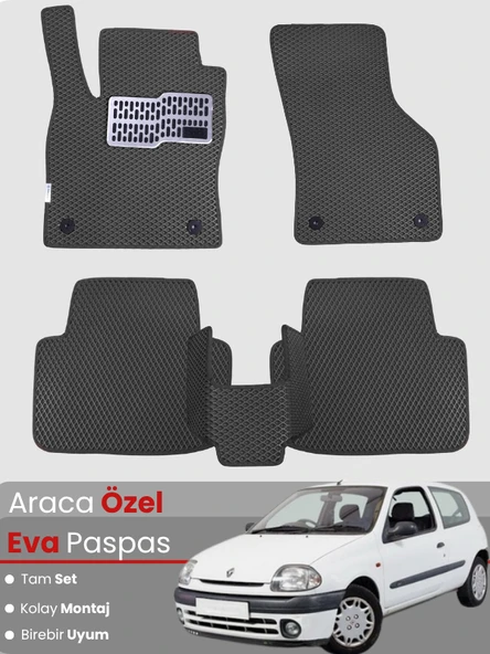 RENAULT CLİO 2 (1998-2004) Uyumlu EVA Paspas Tam Set–Araca Özel,Oto Paspas ürün görseli 1