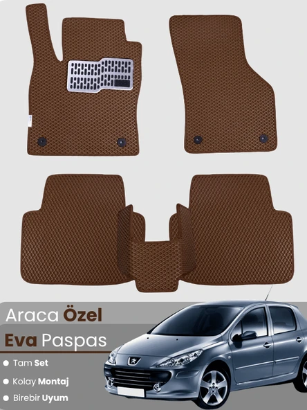 PEUGEOT 307 (2001-2008) Uyumlu EVA Paspas Tam Set–Araca Özel,Oto Paspas,Kolay Montaj ürün görseli 1