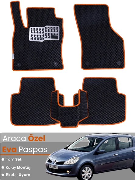 RENAULT CLİO 3 (2005-2011) Uyumlu EVA Paspas Tam Set–Araca Özel,Oto Paspas ürün görseli 1