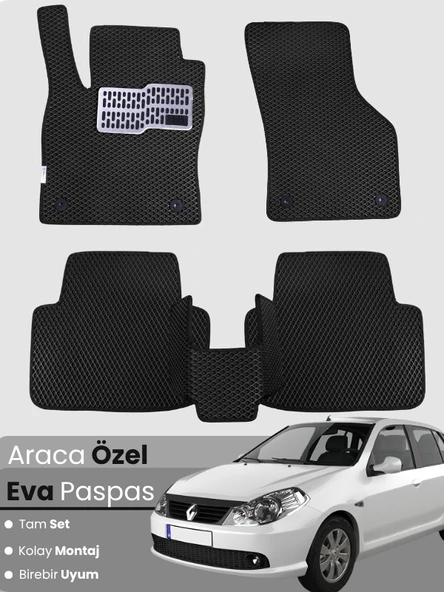 RENAULT SYMBOL 2 (2008-2012) Uyumlu EVA Paspas Tam Set–Oto Paspas,Araca Özel,Kolay Montaj ürün görseli 1