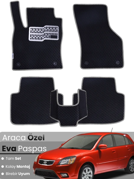 KİA RİO HATCHBACK (2005-2011) Uyumlu EVA Paspas Tam Set–Araca Özel,Kolay Montaj,Su Geçirmez ürün görseli 1