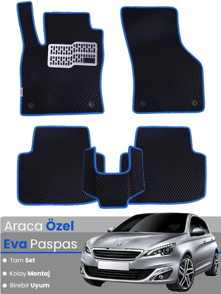 PEUGEOT 308 (2007-2012) Uyumlu EVA Paspas Tam Set–Araca Özel,Oto Paspas,Kolay Montaj ürün görseli 1