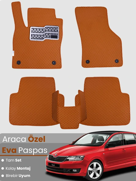 SKODA FABİA 3 (2014-2021) Uyumlu EVA Paspas Tam Set–Oto Paspas,Araca Özel,Kolay Montaj ürün görseli 1