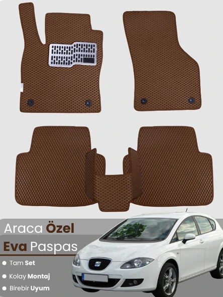 SEAT LEON 1P (2006-2012) Uyumlu EVA Paspas Tam Set–Oto Paspas,Araca Özel,Kolay Montaj ürün görseli 1