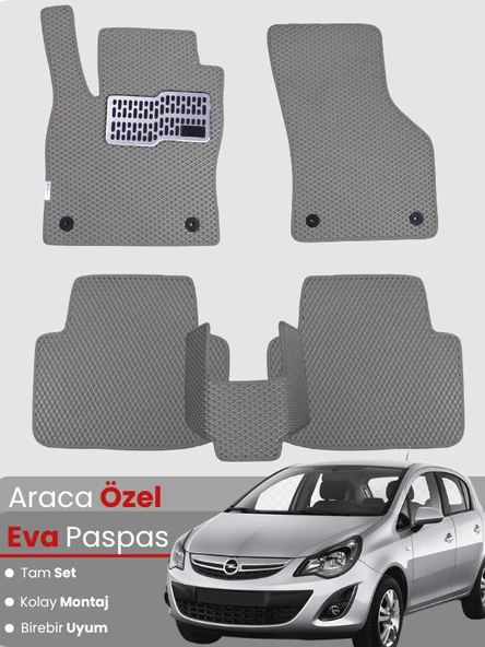 OPEL CORSA D (2006-2014) Uyumlu EVA Paspas Tam Set–Araca Özel,Kolay Montaj,Oto Paspas ürün görseli 1