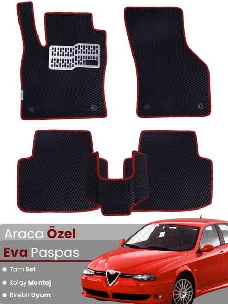 ALFA ROMEO 156 (1997-2006) Uyumlu EVA Paspas Tam Set–Araca Özel,Kolay Montaj,Su Geçirmez ürün görseli 1