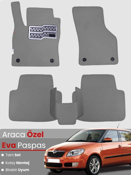 SKODA FABİA 2 (2007-2014) Uyumlu EVA Paspas Tam Set–Oto Paspas,Araca Özel,Kolay Montaj ürün görseli 1