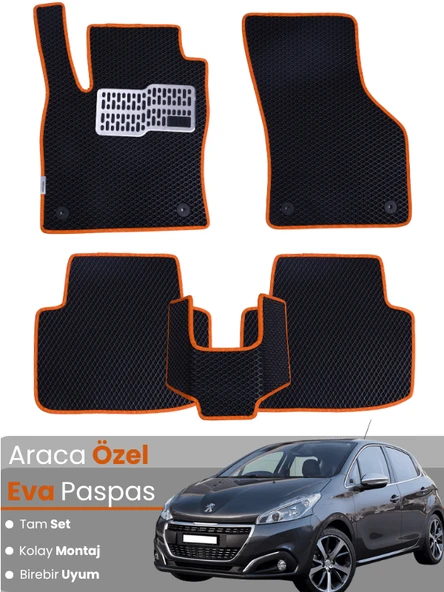 PEUGEOT 208 (2012-2019) Uyumlu EVA Paspas Tam Set–Araca Özel,Oto Paspas,Kolay Montaj ürün görseli 1