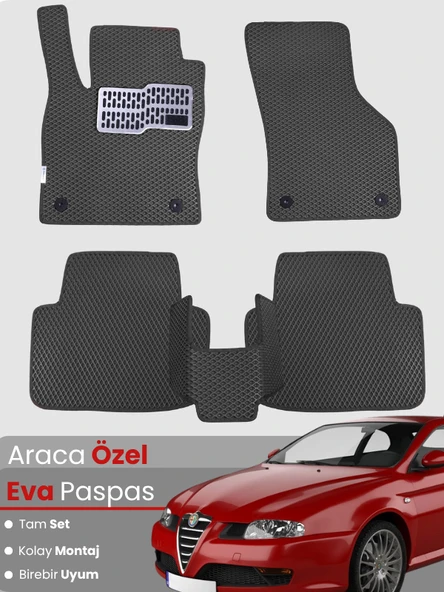 ALFA ROMEO GT COUPE (2003-2010) Uyumlu EVA Paspas Tam Set–Araca Özel,Kolay Montaj,Su Geçirmez ürün görseli 1