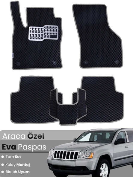 JEEP GRAND CHEROKEE (2005-2010) Uyumlu EVA Paspas Tam Set–Araca Özel,Kolay Montaj,Su Geçirmez ürün görseli 1