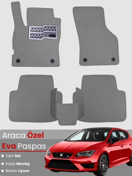 SEAT LEON 5F (2013-2020) Uyumlu EVA Paspas Tam Set–Oto Paspas,Araca Özel,Kolay Montaj ürün görseli 1