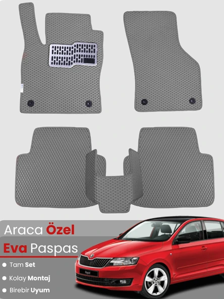 SKODA FABİA 3 (2014-2021) Uyumlu EVA Paspas Tam Set–Oto Paspas,Araca Özel,Kolay Montaj ürün görseli 1