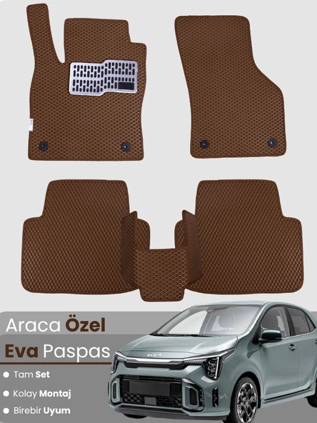 KİA PİCANTO (2017-2025) Uyumlu EVA Paspas Tam Set–Araca Özel,Kolay Montaj,Su Geçirmez ürün görseli 1