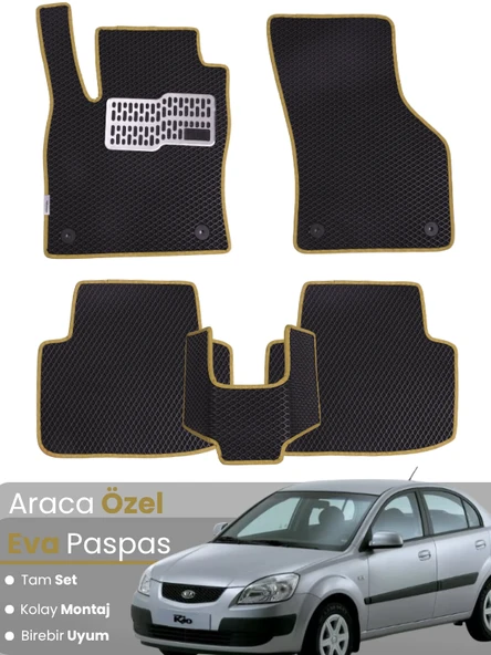KİA RİO SEDAN (2005-2011) Uyumlu EVA Paspas Tam Set–Araca Özel,Kolay Montaj,Su Geçirmez ürün görseli 1