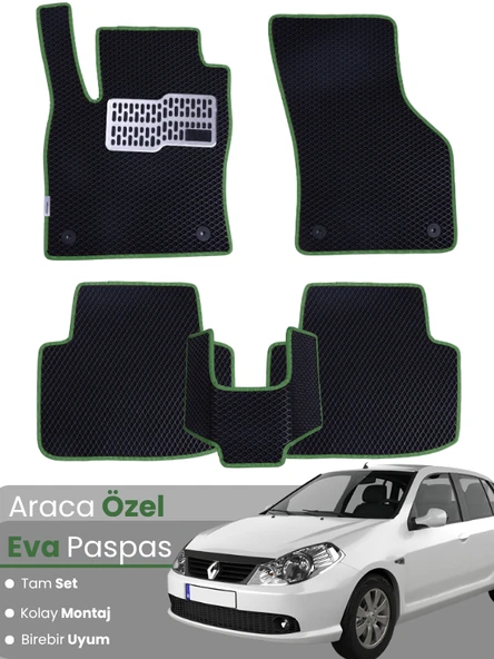 RENAULT SYMBOL 2 (2008-2012) Uyumlu EVA Paspas Tam Set–Oto Paspas,Araca Özel,Kolay Montaj ürün görseli 1