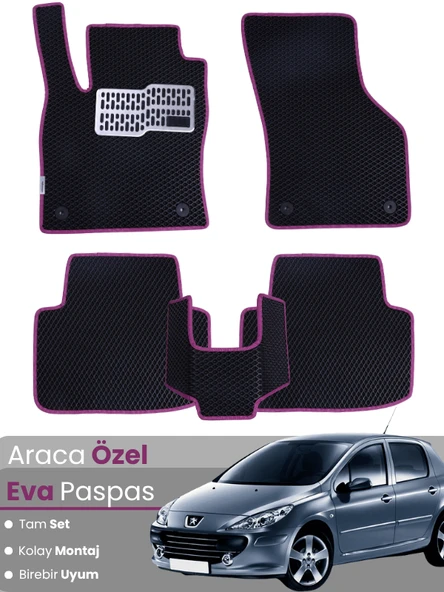 PEUGEOT 307 (2001-2008) Uyumlu EVA Paspas Tam Set–Araca Özel,Oto Paspas,Kolay Montaj ürün görseli 1