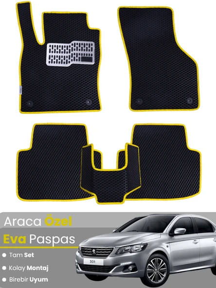 PEUGEOT 301 (2012-2025) Uyumlu EVA Paspas Tam Set–Araca Özel,Oto Paspas,Kolay Montaj ürün görseli 1