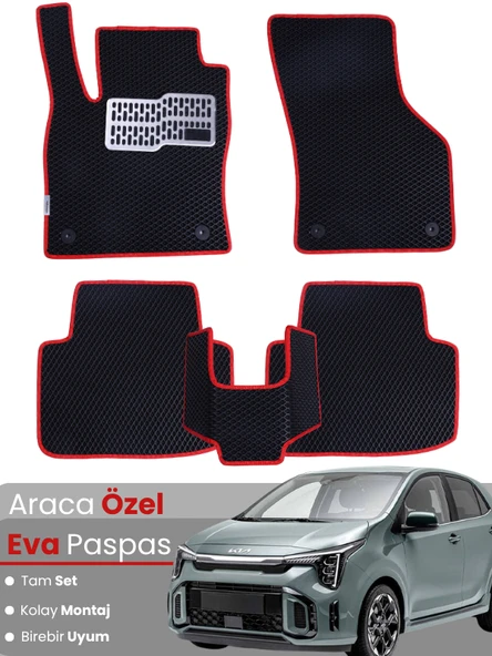 KİA PİCANTO (2017-2025) Uyumlu EVA Paspas Tam Set–Araca Özel,Kolay Montaj,Su Geçirmez ürün görseli 1
