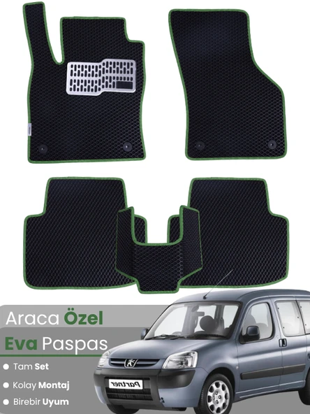PEUGEOT PARTNER (1996-2008) Uyumlu EVA Paspas Tam Set–Araca Özel,Oto Paspas ürün görseli 1