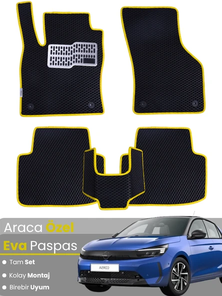 OPEL CORSA F BENZİNLİ (2019-2025) Uyumlu EVA Paspas Tam Set–Araca Özel,Kolay Montaj,Oto Paspas ürün görseli 1
