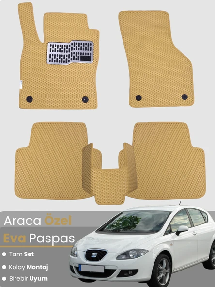 SEAT LEON 1P (2006-2012) Uyumlu EVA Paspas Tam Set–Oto Paspas,Araca Özel,Kolay Montaj ürün görseli 1