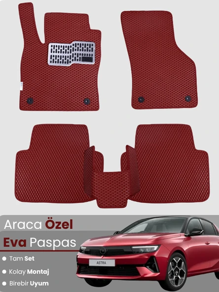 OPEL ASTRA L ELEKTRİKLİ (2022-2025) Uyumlu EVA Paspas Tam Set–Araca Özel,Kolay Montaj ürün görseli 1