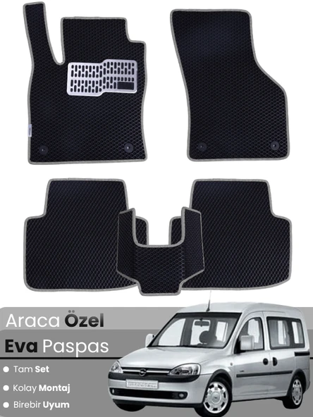OPEL COMBO (2001-2011) Uyumlu EVA Paspas Tam Set–Araca Özel,Kolay Montaj,Oto Paspas ürün görseli 1