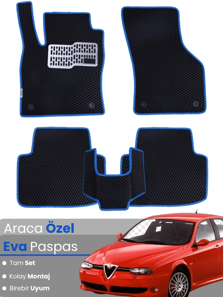 ALFA ROMEO 156 (1997-2006) Uyumlu EVA Paspas Tam Set–Araca Özel,Kolay Montaj,Su Geçirmez ürün görseli 1