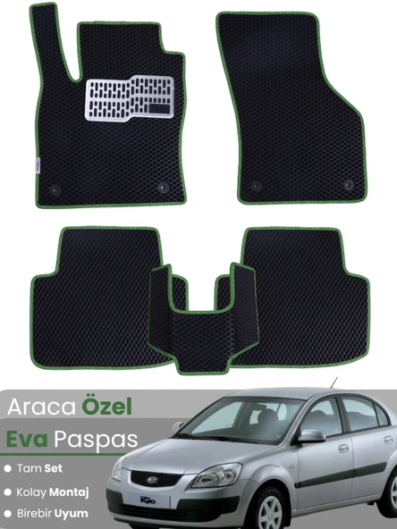 KİA RİO SEDAN (2005-2011) Uyumlu EVA Paspas Tam Set–Araca Özel,Kolay Montaj,Su Geçirmez ürün görseli 1