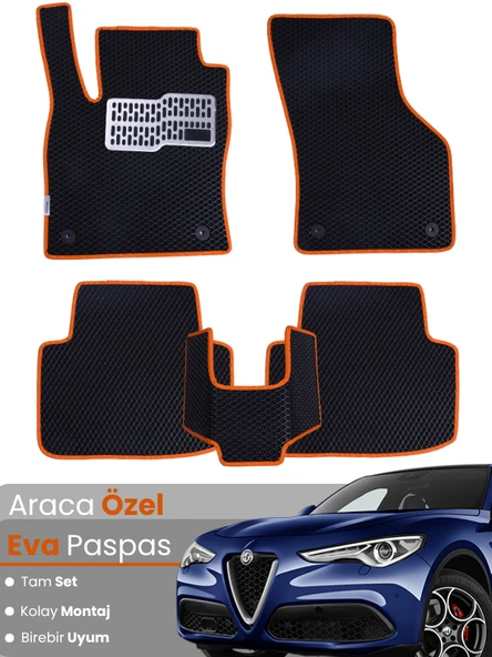 ALFA ROMEO GİULİETTA (2014-2024) Uyumlu EVA Paspas Tam Set–Araca Özel,Kolay Montaj,Su Geçirmez ürün görseli 1