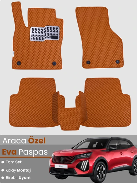 PEUGEOT 2008 ELEKTRİKLİ (2023-2025) Uyumlu EVA Paspas Tam Set–Araca Özel,Oto Paspas ürün görseli 1